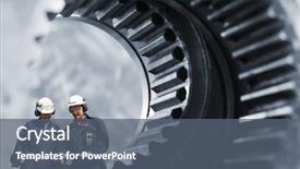  Presentation with mechanics - PPT theme featuring mechanical engineering - two mechanics workers in front background and a gray colored foreground