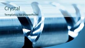  Presentation with manufacturing industry - Cool new PPT theme with mechanical engineering manufacturing - heavy industrial element screw industry backdrop and a sky blue colored foreground