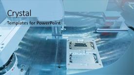  Presentation with robotic - Colorful slide set enhanced with mechanical engineering molds - mobile phone mold in robotic backdrop and a light blue colored foreground