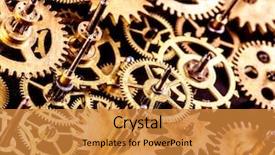  Presentation with mechanism - PPT theme having mechanism on a black background background and a gold colored foreground