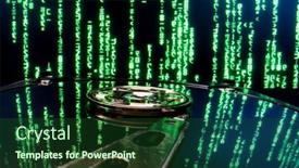  Presentation with matrix - Slide set consisting of mechanical-hard-disk-drive-hdd background and a forest green colored foreground
