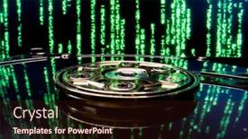  Presentation with hard disk drive - Slide set featuring mechanical-hard-disk-drive-hdd background and a wine colored foreground