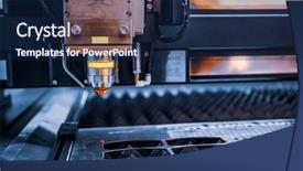  Presentation with laser cutting - Theme having mechanical heat automation - cnc laser cutting of metal background and a navy blue colored foreground