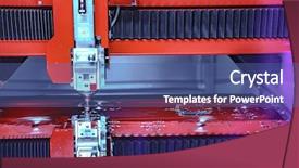  Presentation with laser cutting - Slide deck featuring mechanical heat automation - cnc laser cutting of metal background and a ocean colored foreground