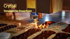 Presentation with laser cutting - Slides consisting of mechanical heat automation - cnc laser cutting of metal background and a tawny brown colored foreground