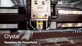  Presentation with laser cutting - Colorful slide deck enhanced with mechanical heat automation - cnc laser cutting of metal backdrop and a tawny brown colored foreground
