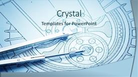  Presentation with industrial - PPT theme consisting of mechanical measurment - industrial drawing detail and several background and a sky blue colored foreground