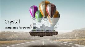  Presentation with development - Audience pleasing presentation theme consisting of mechanical project - construction and urban development mixed backdrop and a sky blue colored foreground