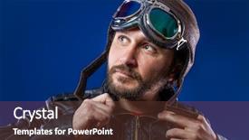  Presentation with victorian era - PPT theme consisting of victorian era - gentleman pilot of the 20s background and a tawny brown colored foreground