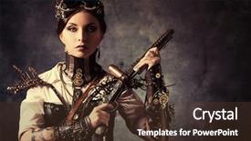  Presentation with steampunk - Amazing slide set having post rock - portrait of a beautiful steampunk backdrop and a tawny brown colored foreground
