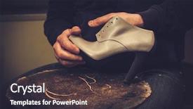  Presentation with craft - Colorful theme enhanced with shoemaker performs shoes backdrop and a wine colored foreground