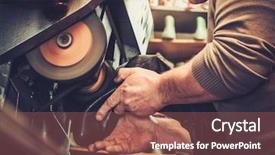  Presentation with craft - Slide deck featuring studio craft grinder machine background and a coral colored foreground