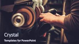  Presentation with craft - PPT theme featuring studio craft grinder machine background and a wine colored foreground