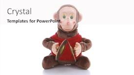  Presentation with mechanical - Theme featuring mechanical-monkey-toy-with-cymbals background and a white colored foreground