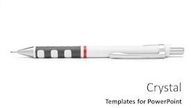  Presentation with mechanical - Slides with mechanical-pencil-isolated-on-white background and a white colored foreground