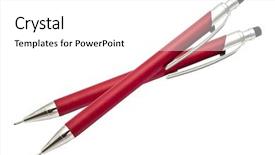  Presentation with mechanical engenierrng - Audience pleasing theme consisting of mechanical pencil on white background backdrop and a  colored foreground