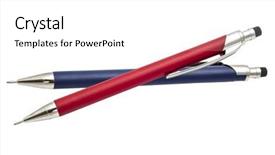  Presentation with mechanical - Theme enhanced with mechanical pencil on white background background and a  colored foreground