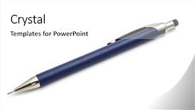  Presentation with mechanical - Colorful slide deck enhanced with mechanical pencil on white background backdrop and a  colored foreground