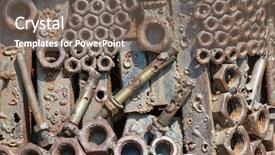  Presentation with nuts - PPT layouts with mechanical pulleys - bolts and nuts background and a gray colored foreground