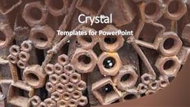  Presentation with mechanical - Colorful slide set enhanced with mechanical pulleys - bolts and nuts backdrop and a tawny brown colored foreground