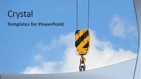  Presentation with crane hook - Audience pleasing slide deck consisting of mechanical pulleys - crane hook backdrop and a light blue colored foreground
