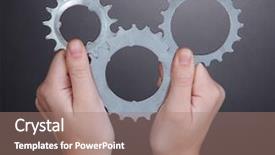  Presentation with mechanical - Audience pleasing PPT theme consisting of mechanical pulleys - man holding some of old backdrop and a coral colored foreground