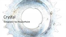  Presentation with metal sodium - Audience pleasing theme consisting of mechanical pulleys - metal cogwheel isolated on white backdrop and a  colored foreground