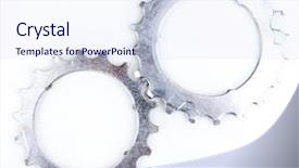  Presentation with industry sprockets cogwheels and bearing - Cool new presentation with mechanical pulleys - metal cogwheels isolated on white backdrop and a  colored foreground