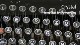  Presentation with keyboard - Beautiful presentation theme featuring mechanical report - old dusty black typewriter keyboard backdrop and a dark gray colored foreground