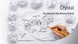  Presentation with patient waiting time - Audience pleasing PPT theme consisting of mechanical report - waiting for inspiration backdrop and a  colored foreground