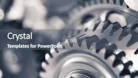  Presentation with mechanical gear - Colorful presentation design enhanced with mechanical rotating - engine gear wheels industrial background backdrop and a gray colored foreground