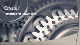  Presentation with gear wheels - Beautiful PPT theme featuring mechanical rotating - engine gear wheels industrial background backdrop and a dark gray colored foreground