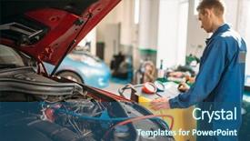  Presentation with mechanic - Theme having mechanical safety - mechanic pumps freon background and a ocean colored foreground