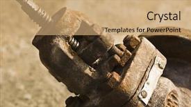  Presentation with mechanical - Presentation theme with mechanical seal - close-up of an old rusty background and a  colored foreground