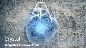  Presentation with human heart - Colorful slide deck enhanced with mechanical separation - conceptual image with human heart backdrop and a seafoam green colored foreground