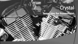  Presentation with motorcycle engine - Slide set featuring mechanical shaft - close-up of shiny motorcycle engine background and a dark gray colored foreground