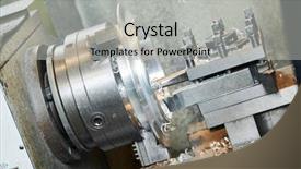  Presentation with metal - Cool new theme with mechanical shaft - cutting tool counterboring a hole backdrop and a light gray colored foreground