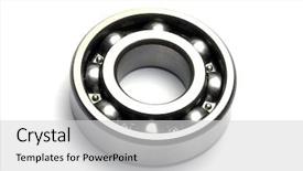  Presentation with spare parts - Cool new presentation theme with mechanical spare parts - ball bearing isolated on white backdrop and a  colored foreground