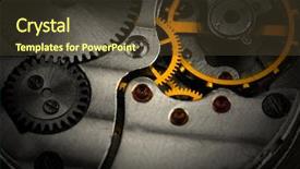  Presentation with closeup details of thai rice - Colorful PPT theme enhanced with mechanical spring - clockwork details pinions and wheels backdrop and a  colored foreground