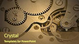  Presentation with mechanical - Beautiful slide deck featuring mechanical spring - clockwork details pinions and wheels backdrop and a tawny brown colored foreground