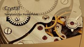  Presentation with mechanical - Slide set featuring mechanical spring - clockwork details pinions and wheels background and a coral colored foreground