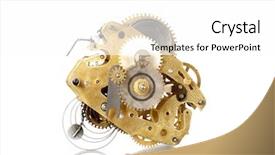  Presentation with mechanical watch - Beautiful presentation theme featuring mechanical spring - clockworks mechanism of old vintage backdrop and a white colored foreground