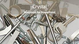  Presentation with pile - Amazing presentation theme having mechanical spring - various metal objects backdrop and a gray colored foreground