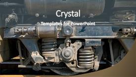  Presentation with diesel - PPT theme enhanced with mechanical spring - wheel of the old mechanism background and a gray colored foreground
