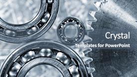  Presentation with mechanical - Presentation having mechanical strenght - ball-bearings and large cogwheel background and a ocean colored foreground