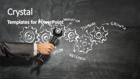  Presentation with mechanical - PPT theme consisting of mechanical strenght - spannel tool in hand mixed background and a dark gray colored foreground