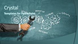  Presentation with mechanical - Audience pleasing presentation design consisting of mechanical strenght - spannel tool in hand mixed backdrop and a ocean colored foreground