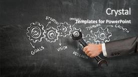  Presentation with mechanical - Slides consisting of mechanical strenght - spannel tool in hand mixed background and a  colored foreground