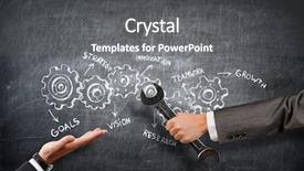  Presentation with mechanical - Theme enhanced with mechanical strenght - spannel tool in hand mixed background and a gray colored foreground