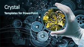  Presentation with biochemistry - Slide deck consisting of mechanical chemical - biochemistry research test background and a navy blue colored foreground